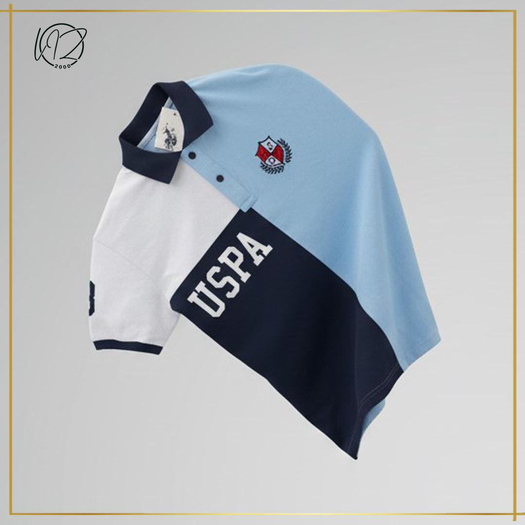 Sky-blue Cotton Pique Polo