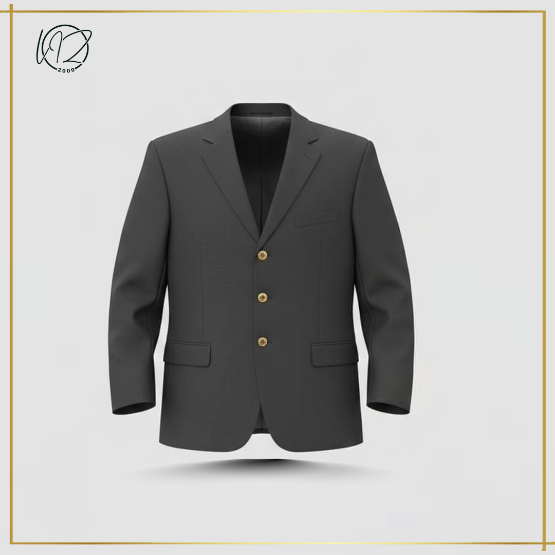 Men’s Classic 3-Button Charcoal Blazer