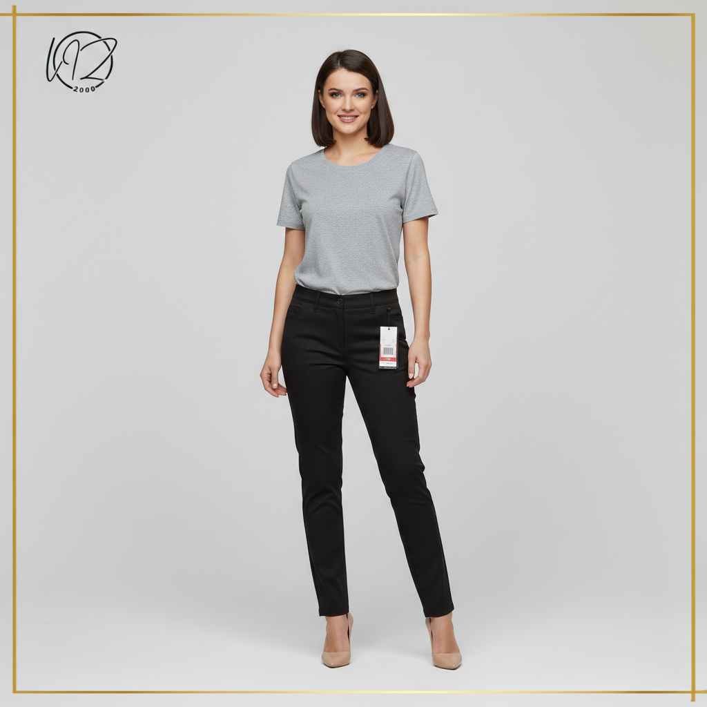 Ladies Slim-Fit Pants – Black