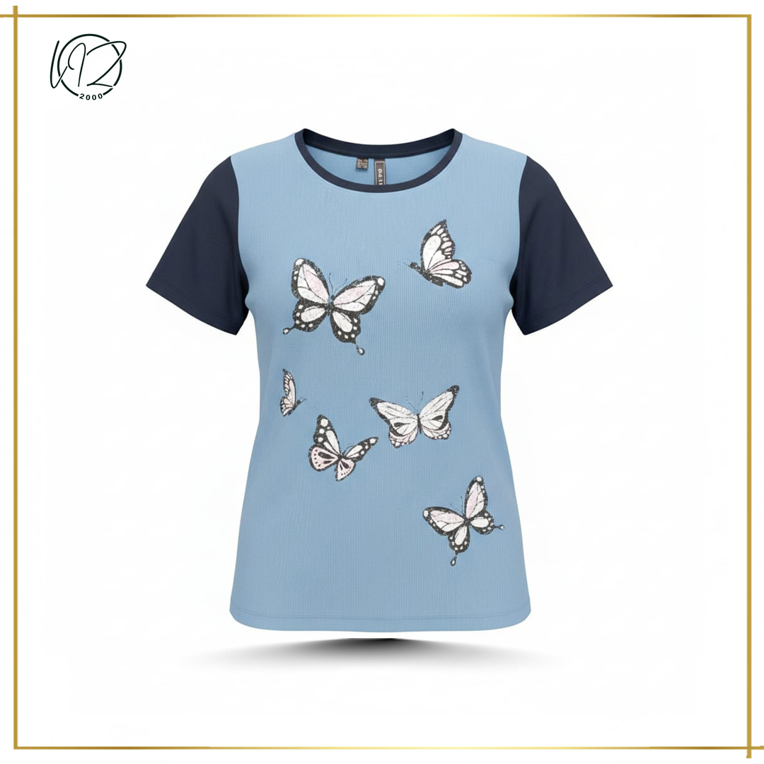 Butterfly Contrast T-shirt